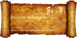 Zsirka Makabeus névjegykártya